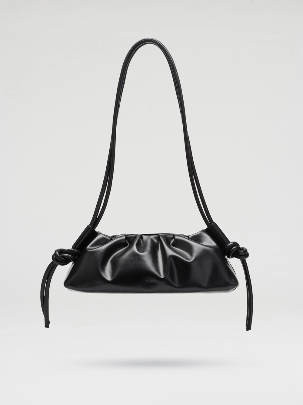 OLEND Black Dumpling Convertible Crossbody Vegan Leather Bag